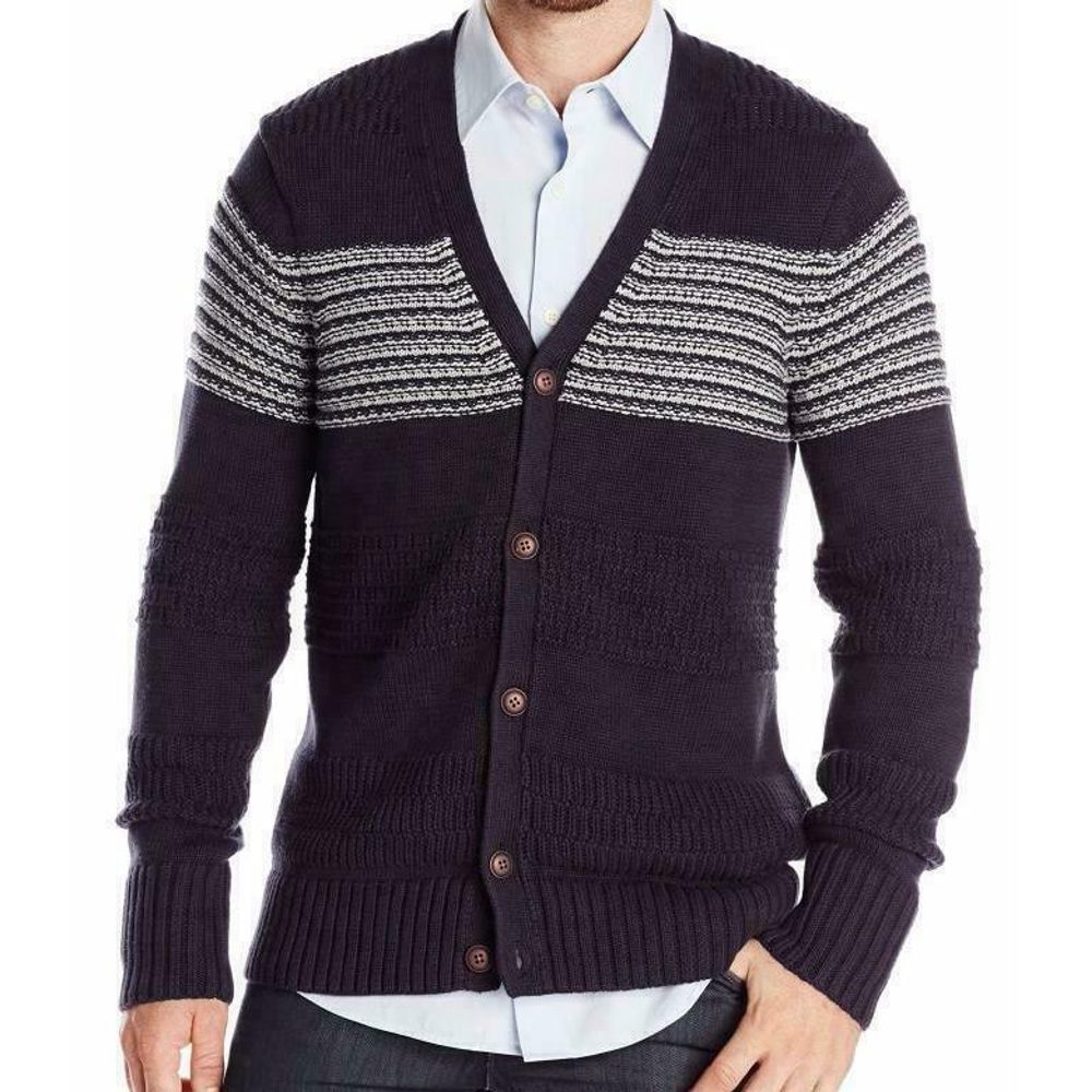 Nautica Cardigan Navy Button Cotton Sweater